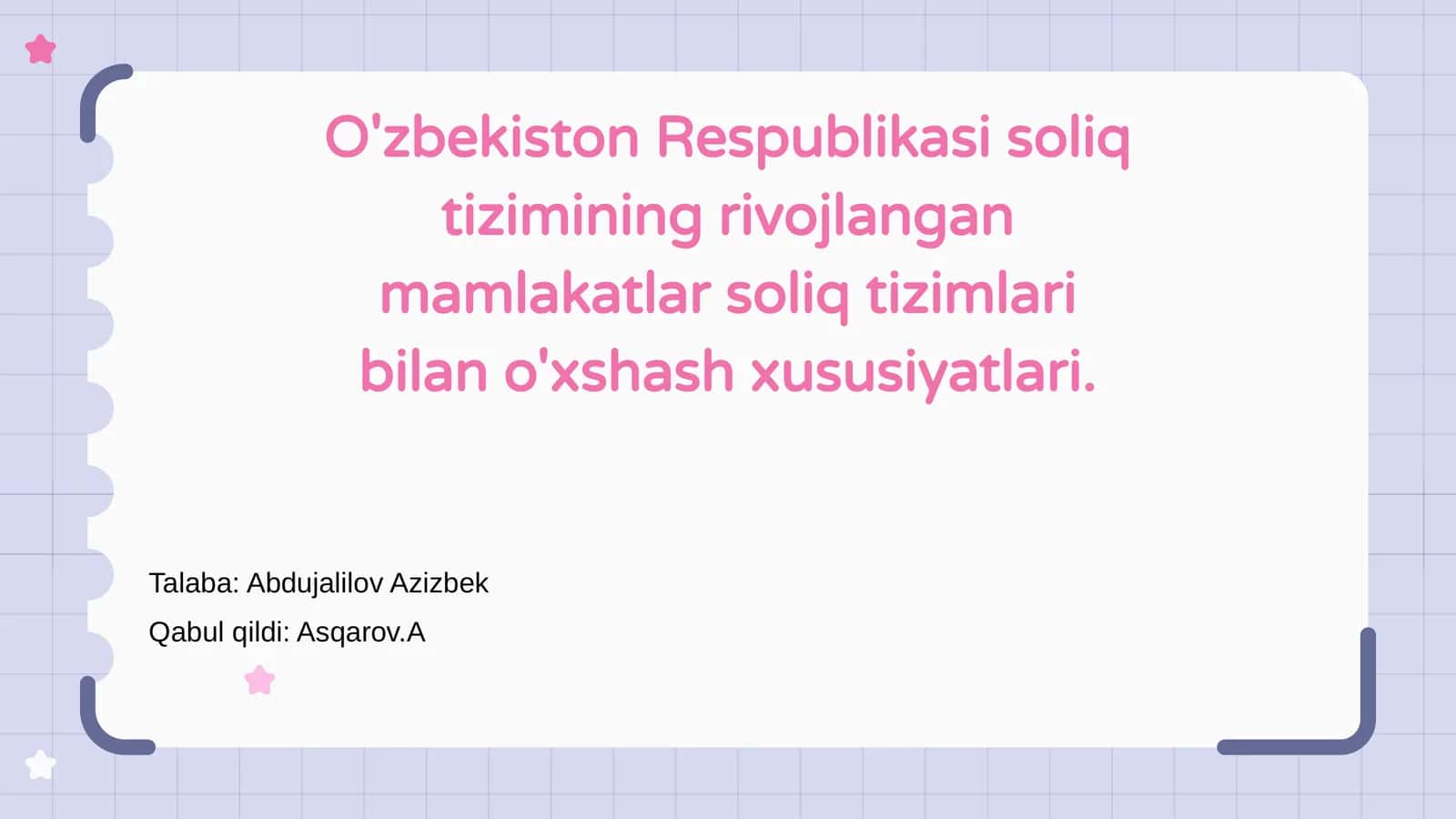 O'zbekiston Respublikasi soliq tizimi bilan tanishtirish 1