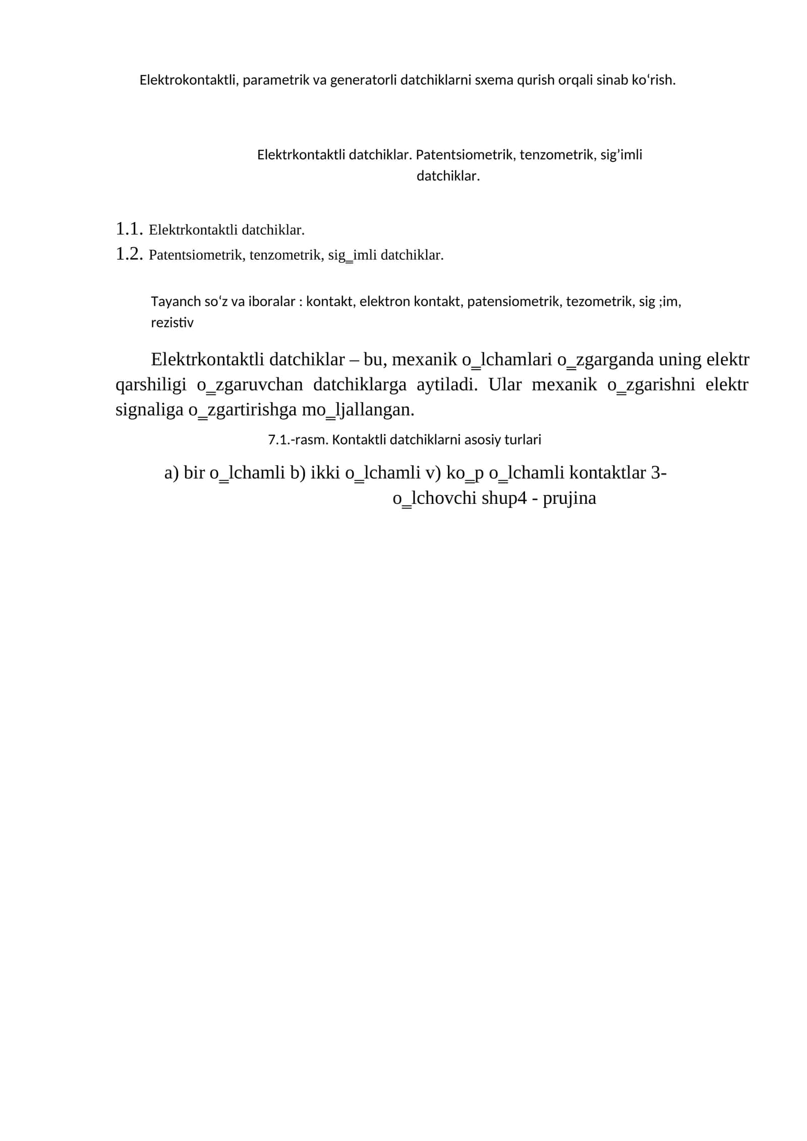 Elektrkontaktli datchiklar 1