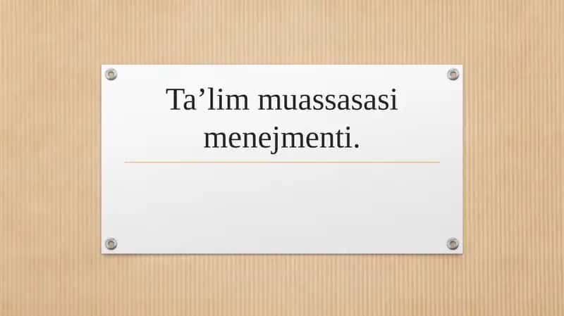 Taʼlim muassasasi menejmenti. 2 1