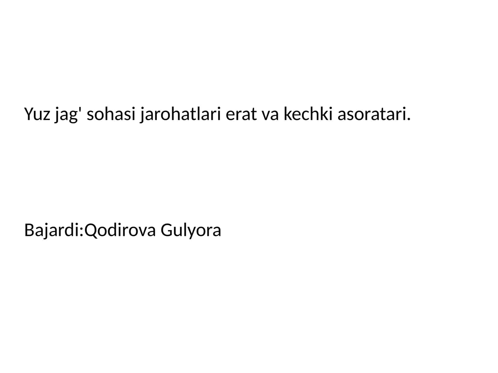 Yumshoq to‘qimalardagi jarohatlarda erta va kechki asoratlar 1