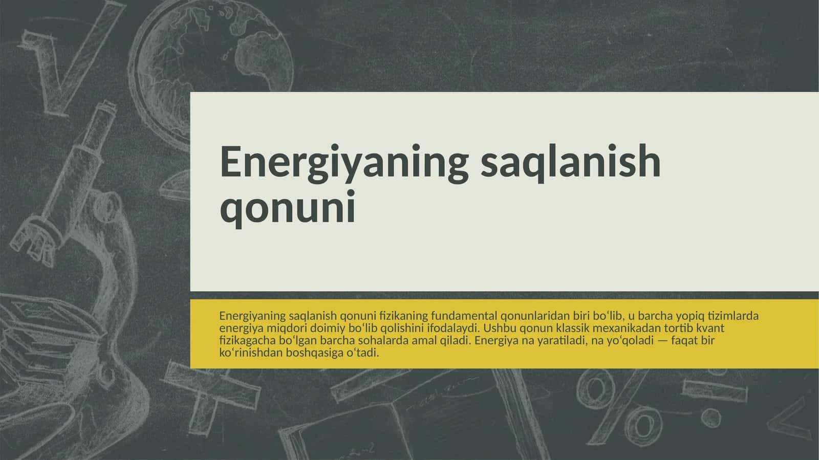 Energiyaning saqlanish qonuni 1