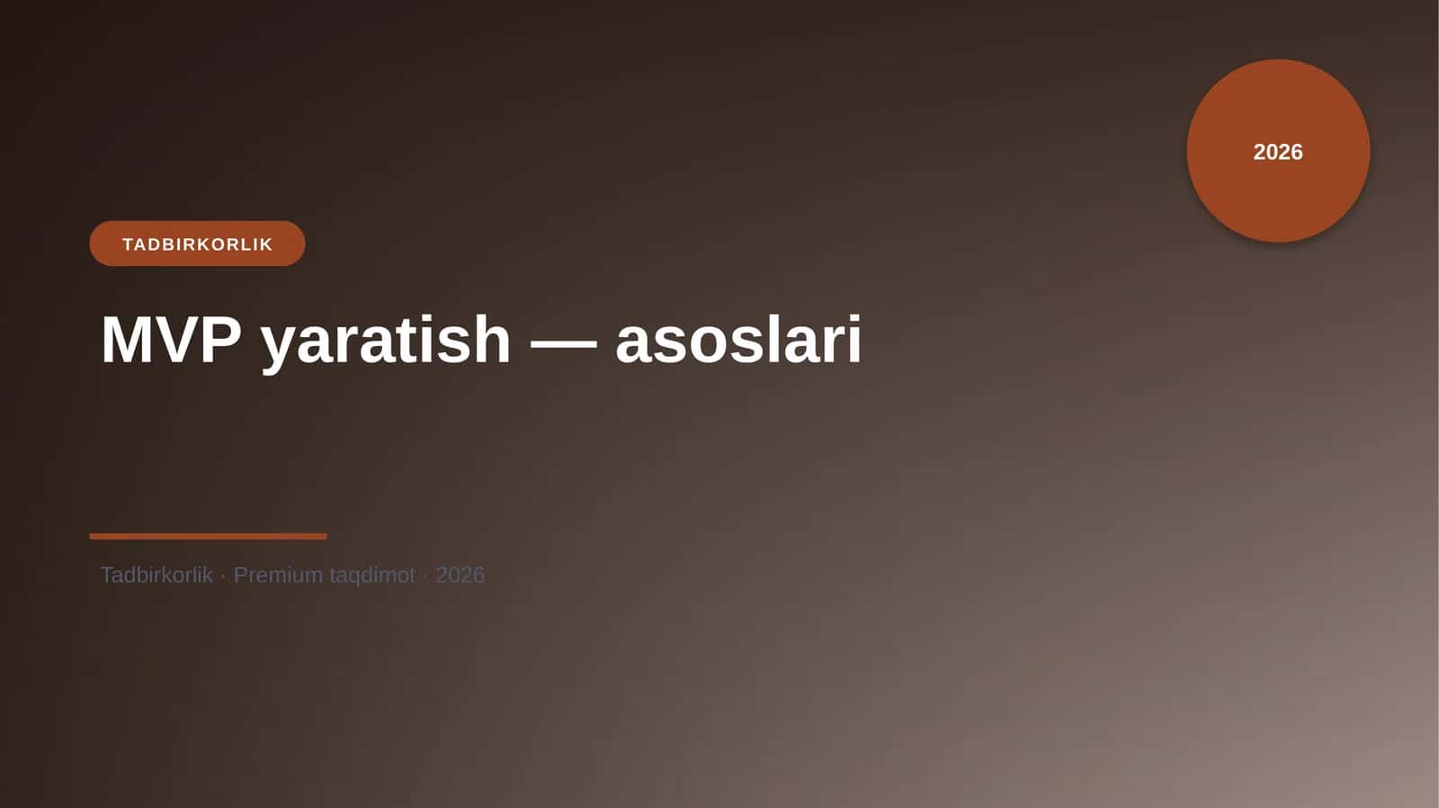 MVP yaratish — asoslari 1