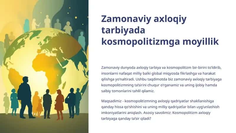 Zamonaviy axloqiy tarbiyada kosmopolitizmga moyillik 1