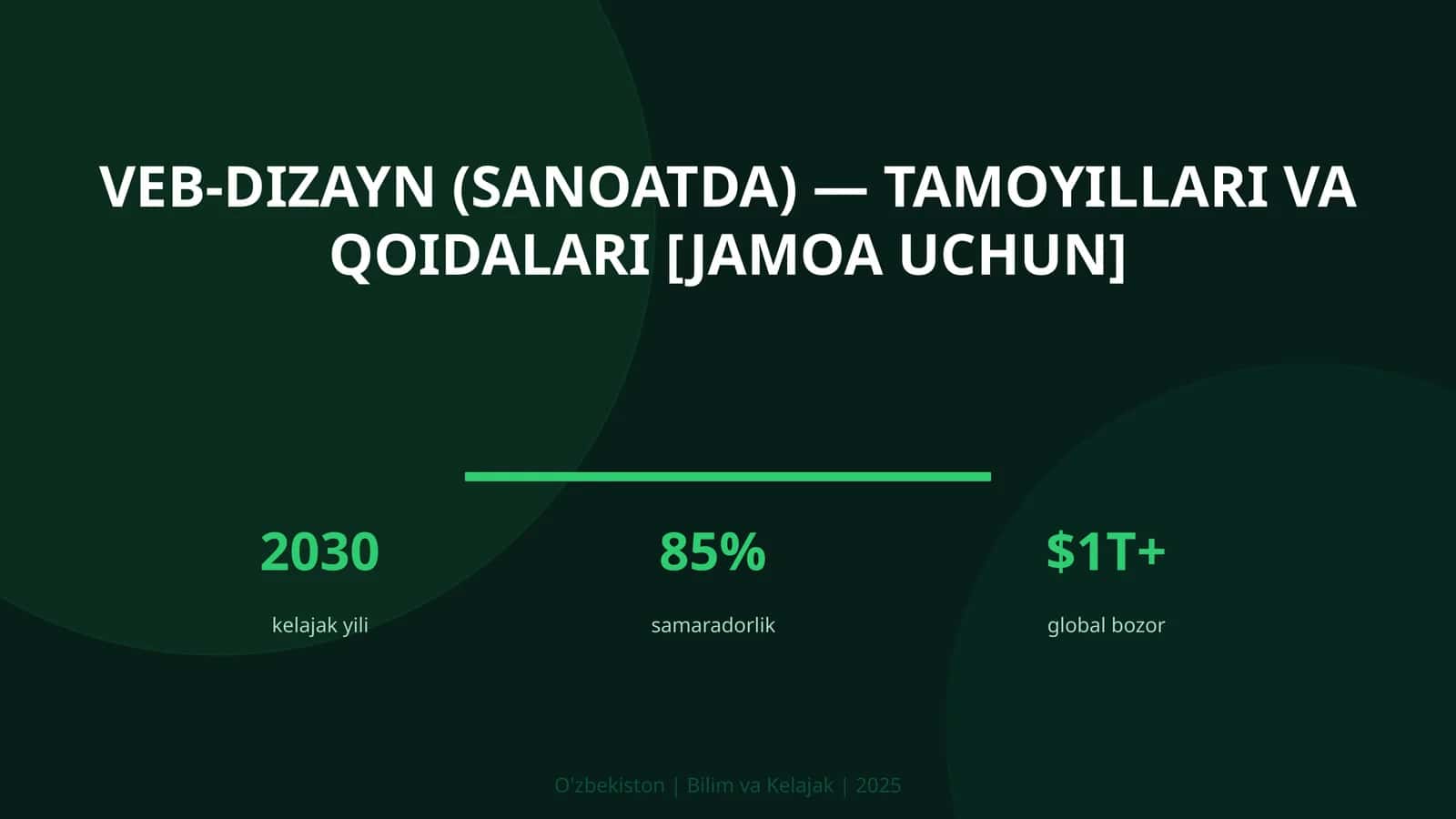 VEB-DIZAYN (SANOATDA) — TAMOYILLARI VA QOIDALARI [JAMOA UCHUN] 1