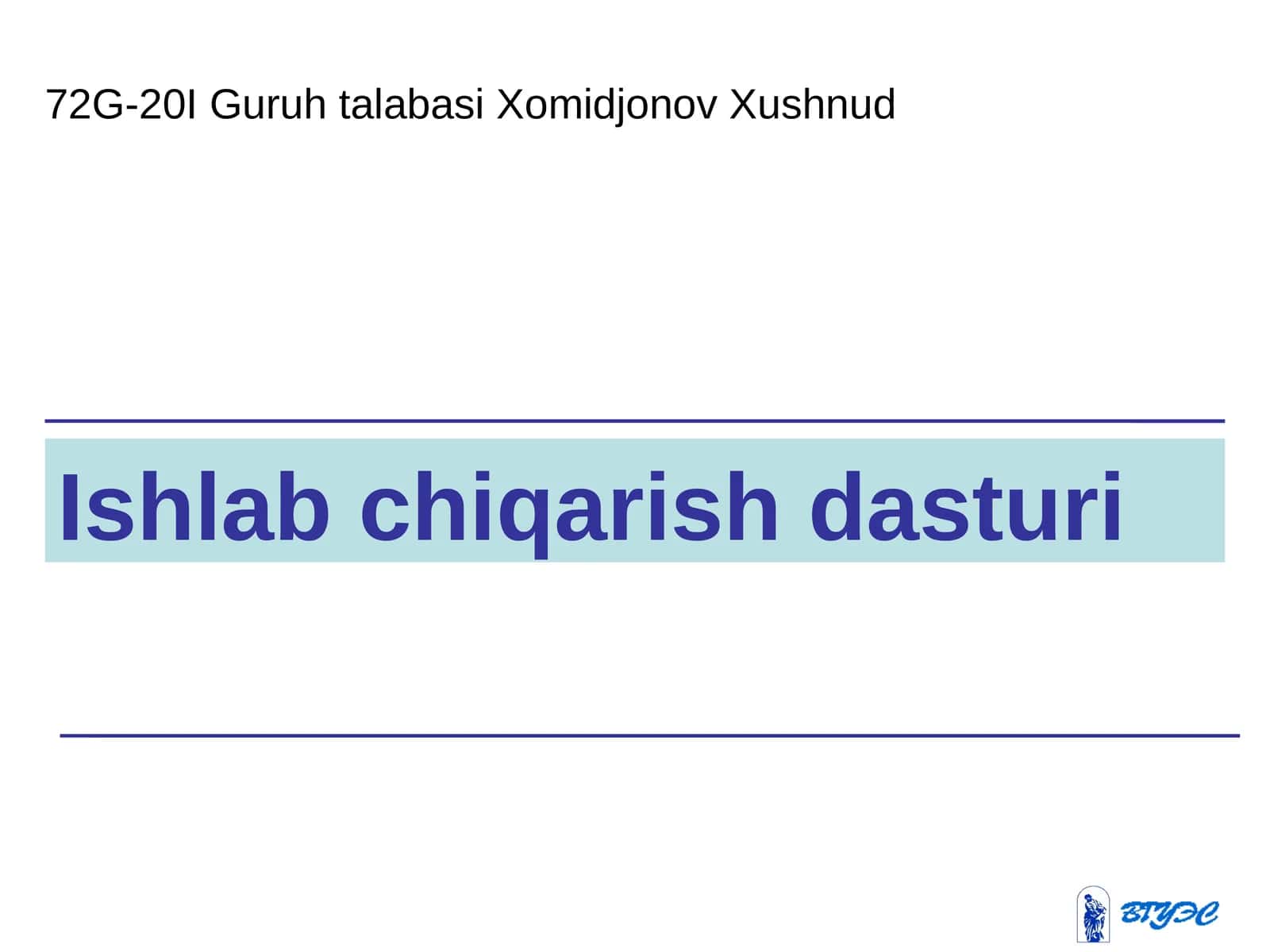 Ishlab chiqarishdasturi 1