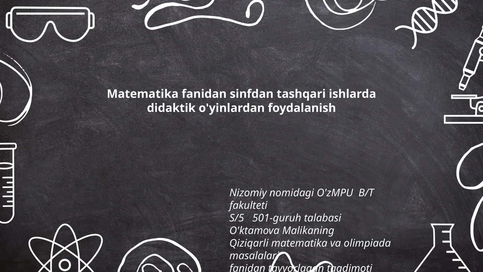 Qiziqarli matematika va olimpiada masalalari taqdimoti 1