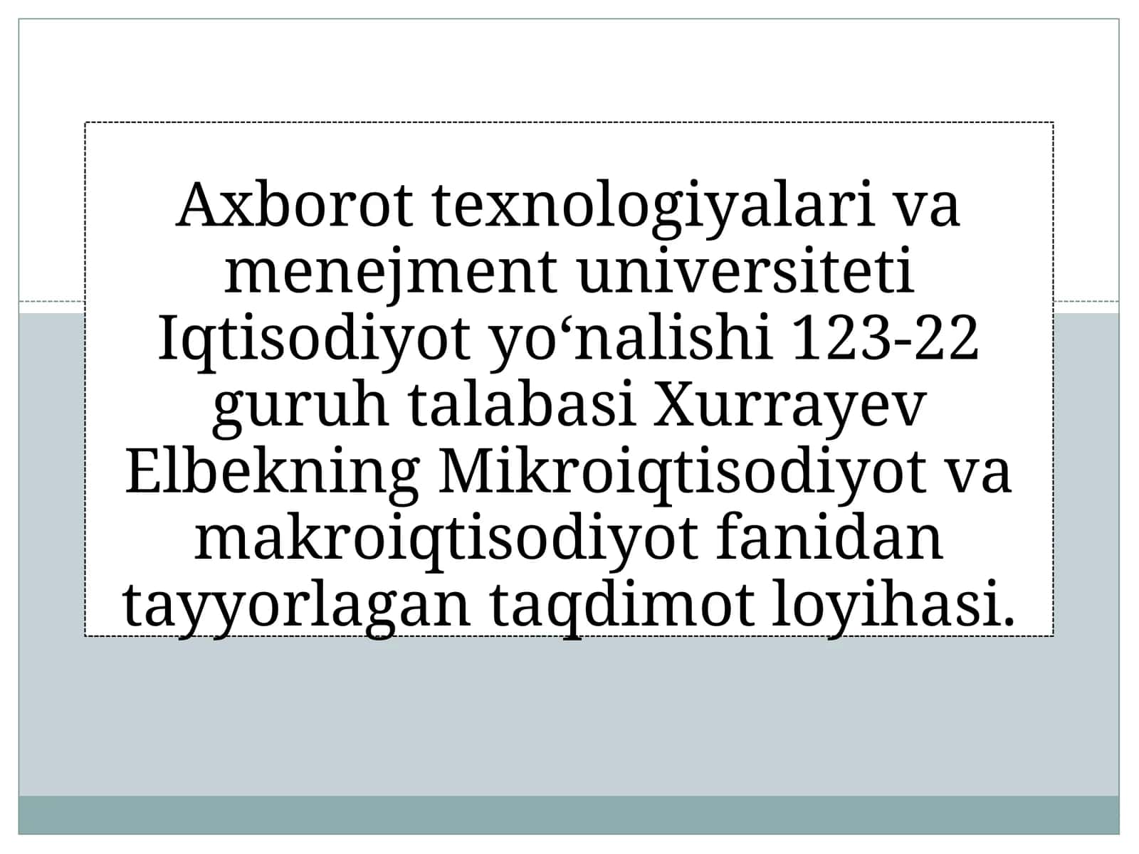 Mikroiqtisodiyot va makroiqtisodiyot fani 1