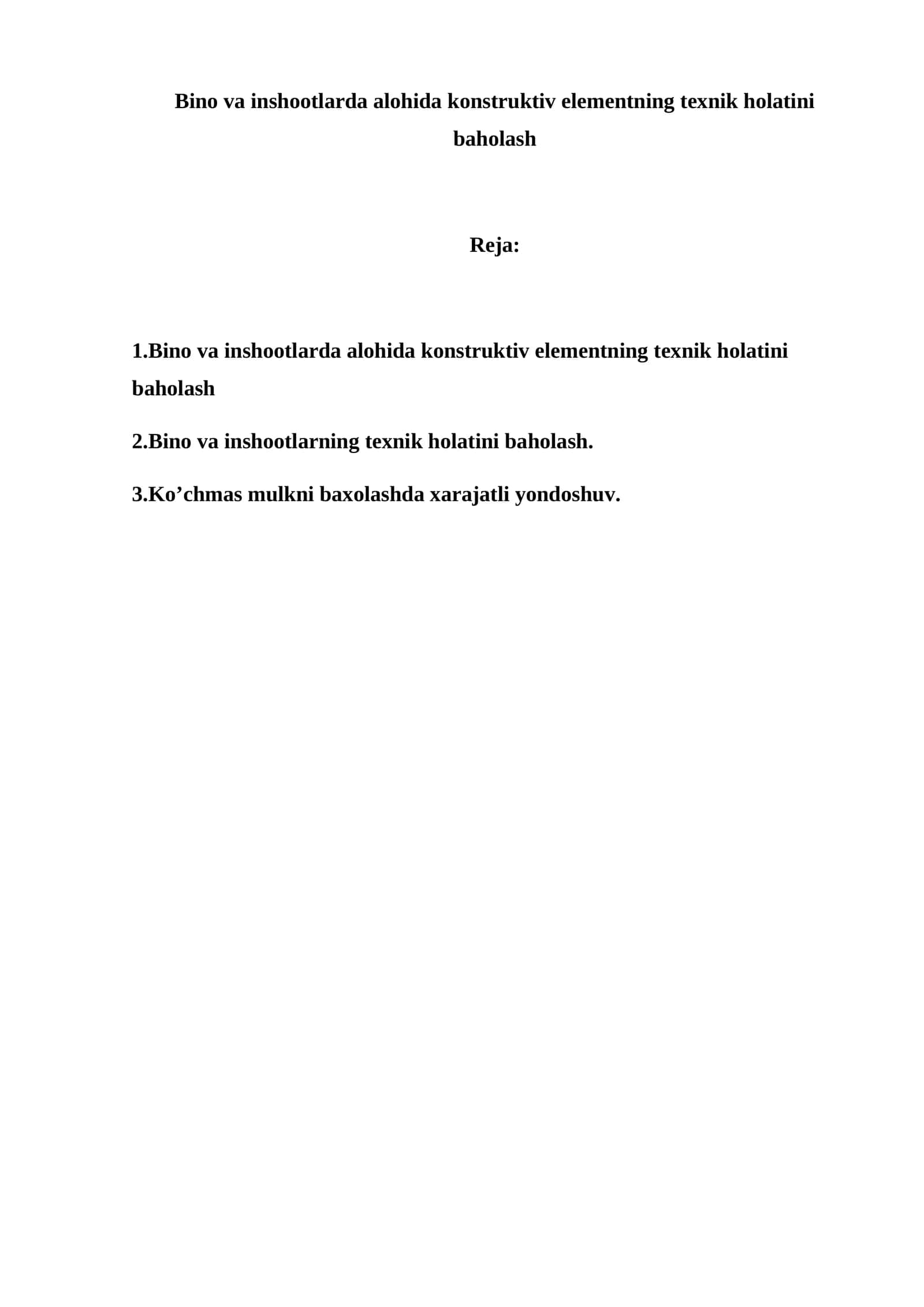 Bino va inshootlarda alohida konstruktiv elementning texnik holatini baholash 1