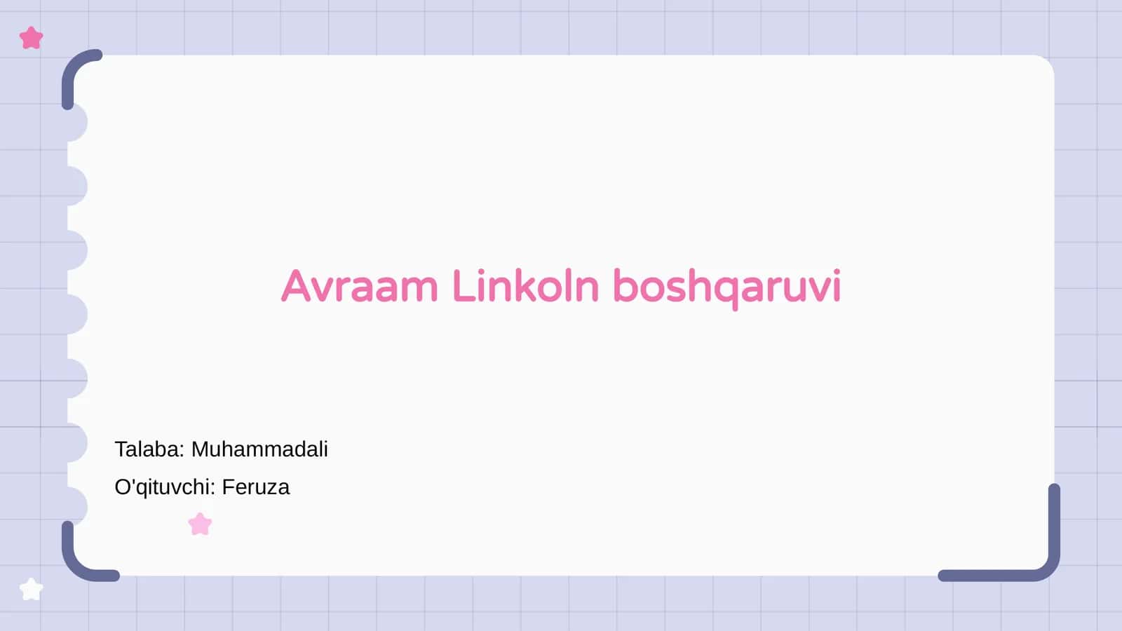 Avraam Linkoln boshqaruvi 1