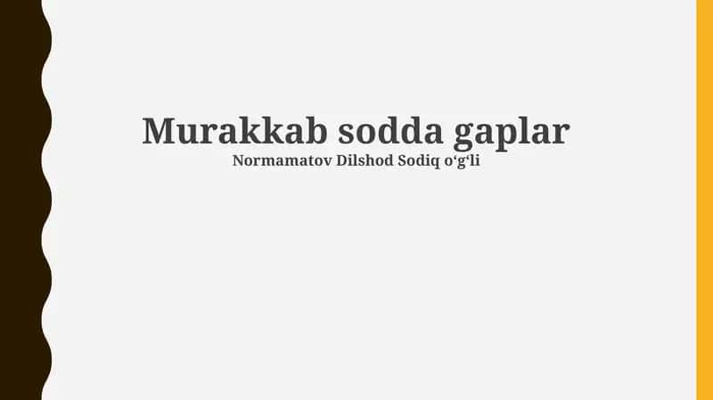 Murakkab sodda gaplar 1