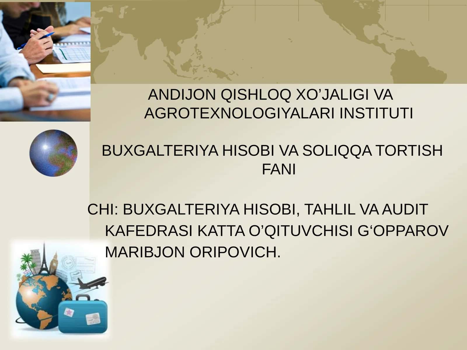 BUXGALTERIYA HISOBI VA SOLIQQA TORTISH FANI 1