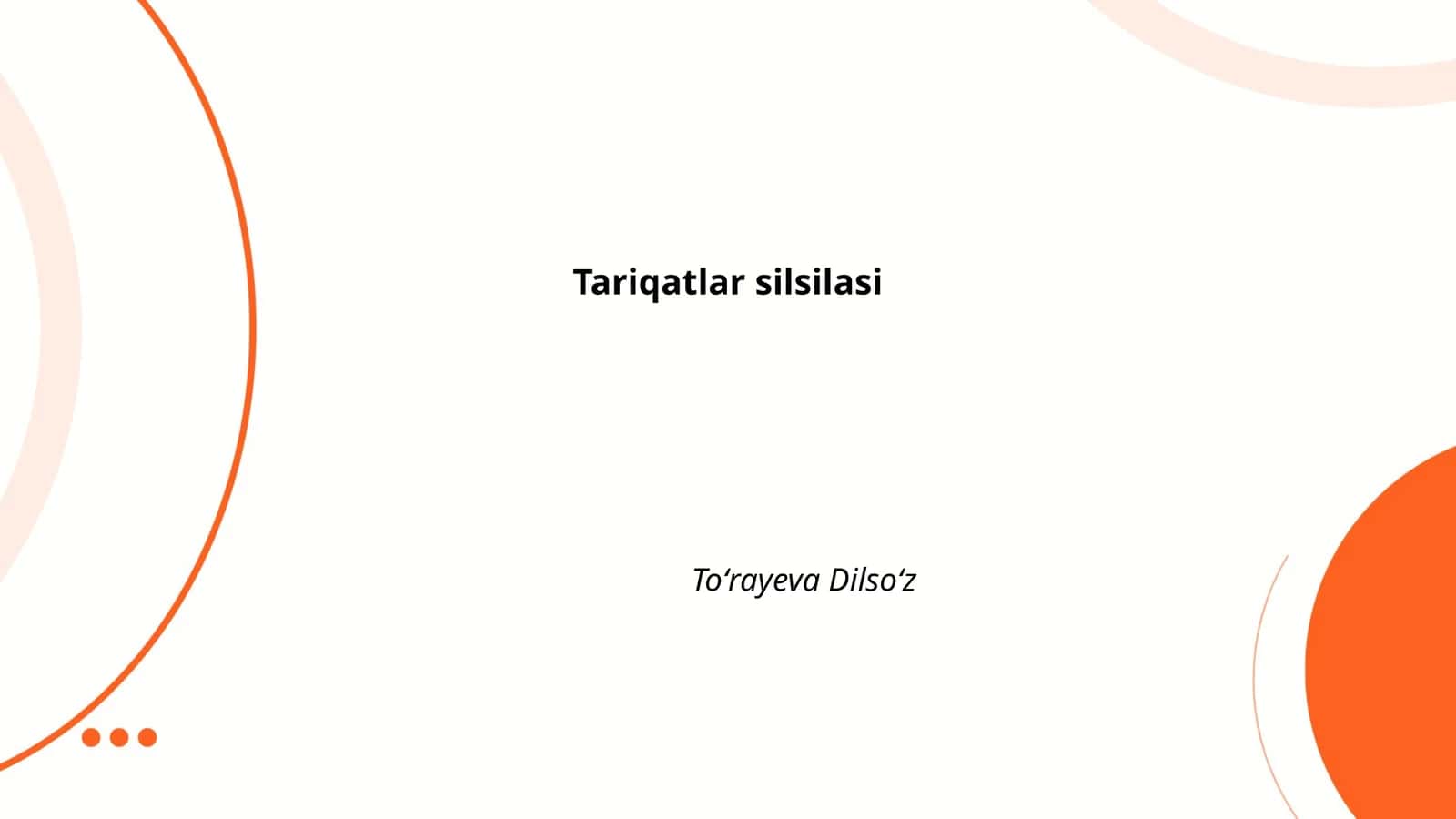 Tariqatlar silsilasi 1