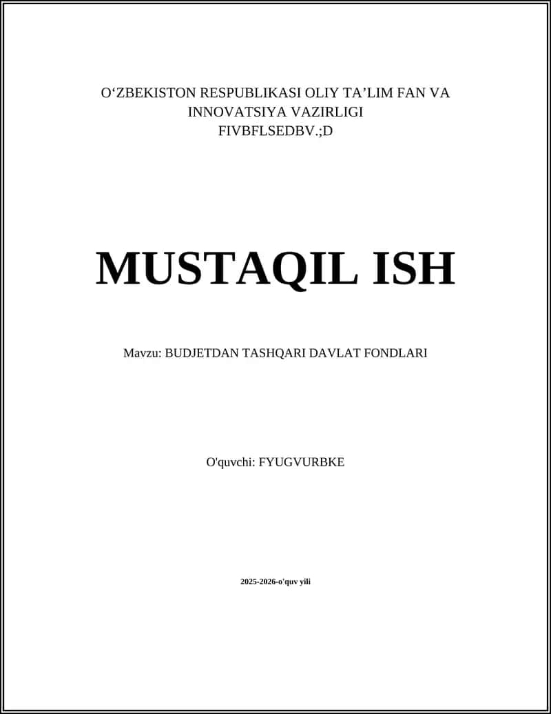 Budjetdan tashqari davlat fondlari 1
