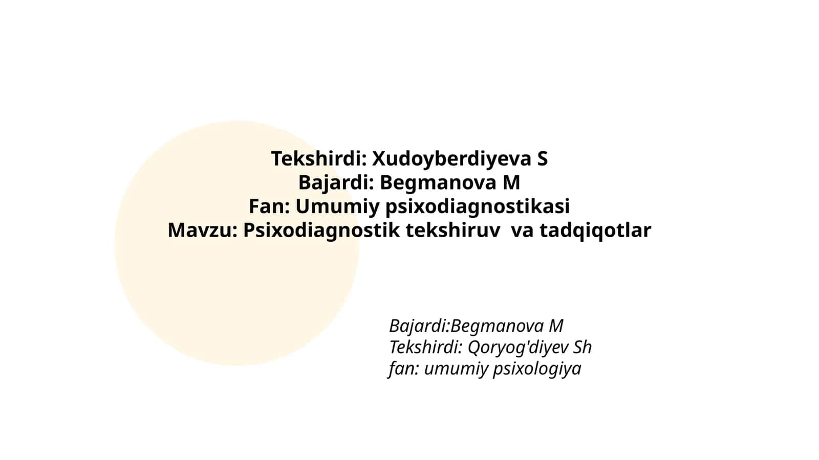 Psixodiagnostik tekshiruv va tadqiqotlar 1