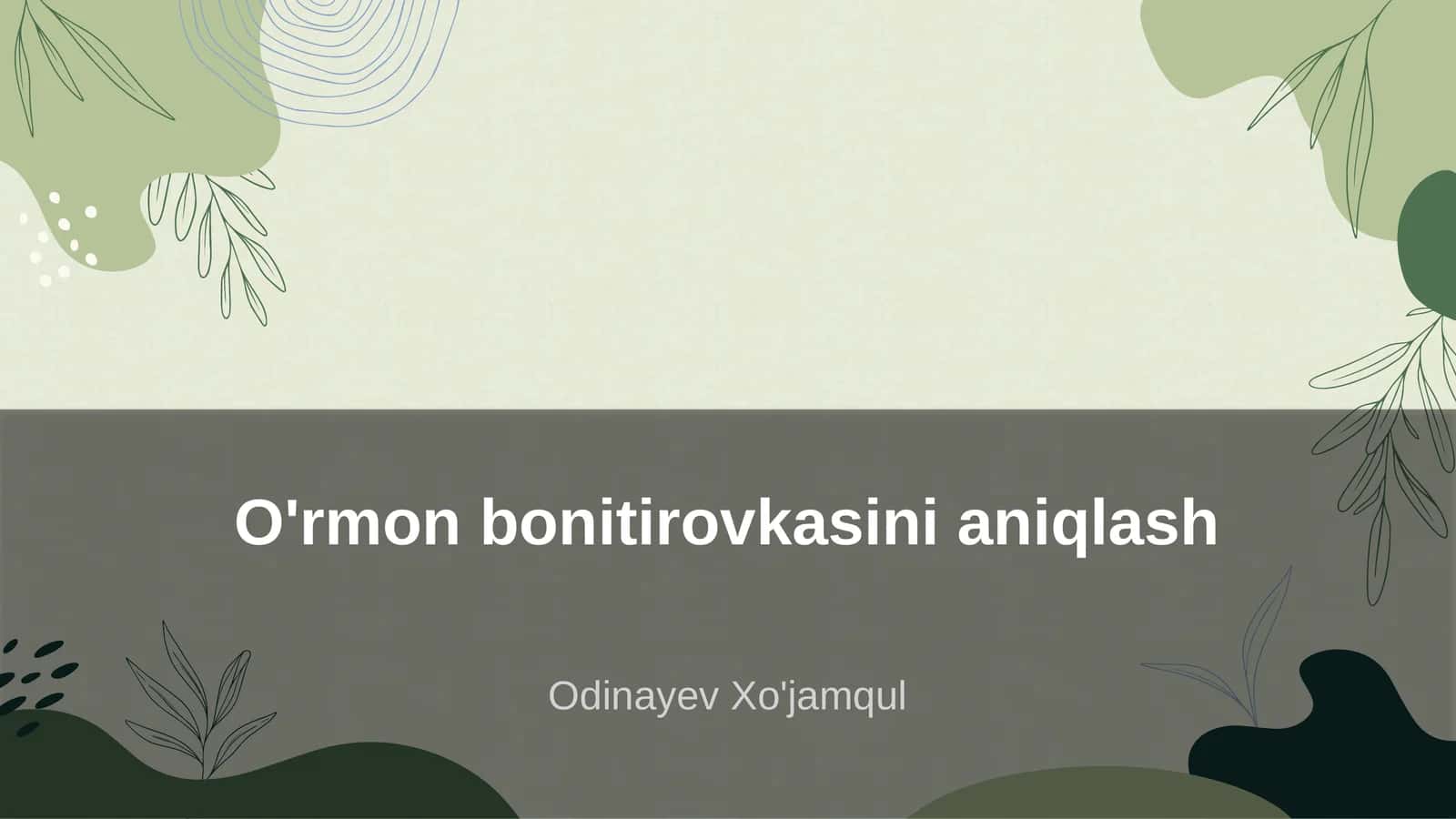 O'rmon bonitirovkasini aniqlash 1