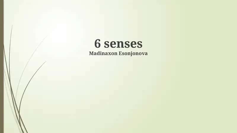 6 senses 1
