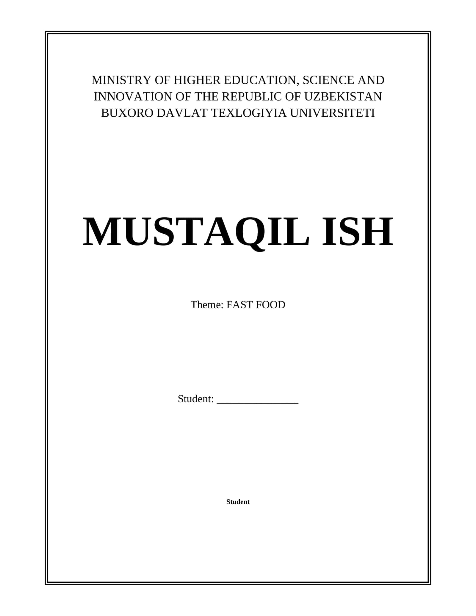 FAST FOOD 1