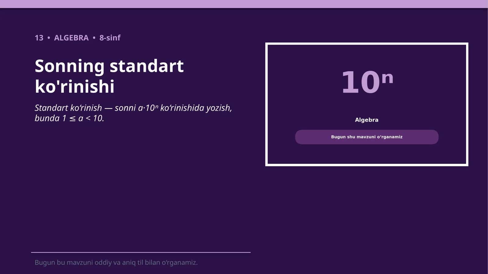 Sonning standart ko'rinishi 1