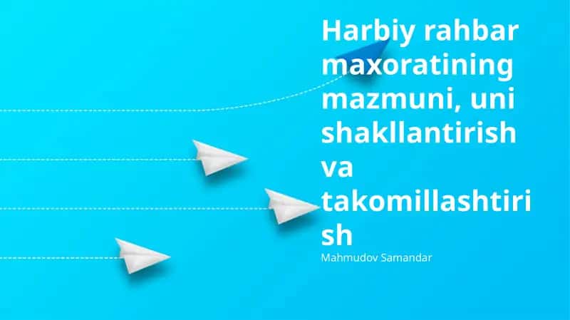 Harbiy yetakchilik mahoratining mohiyati va shakllanishi 1