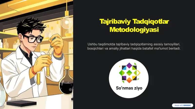 Tajribaviy Tadqiqotlar Metodologiyasi 1