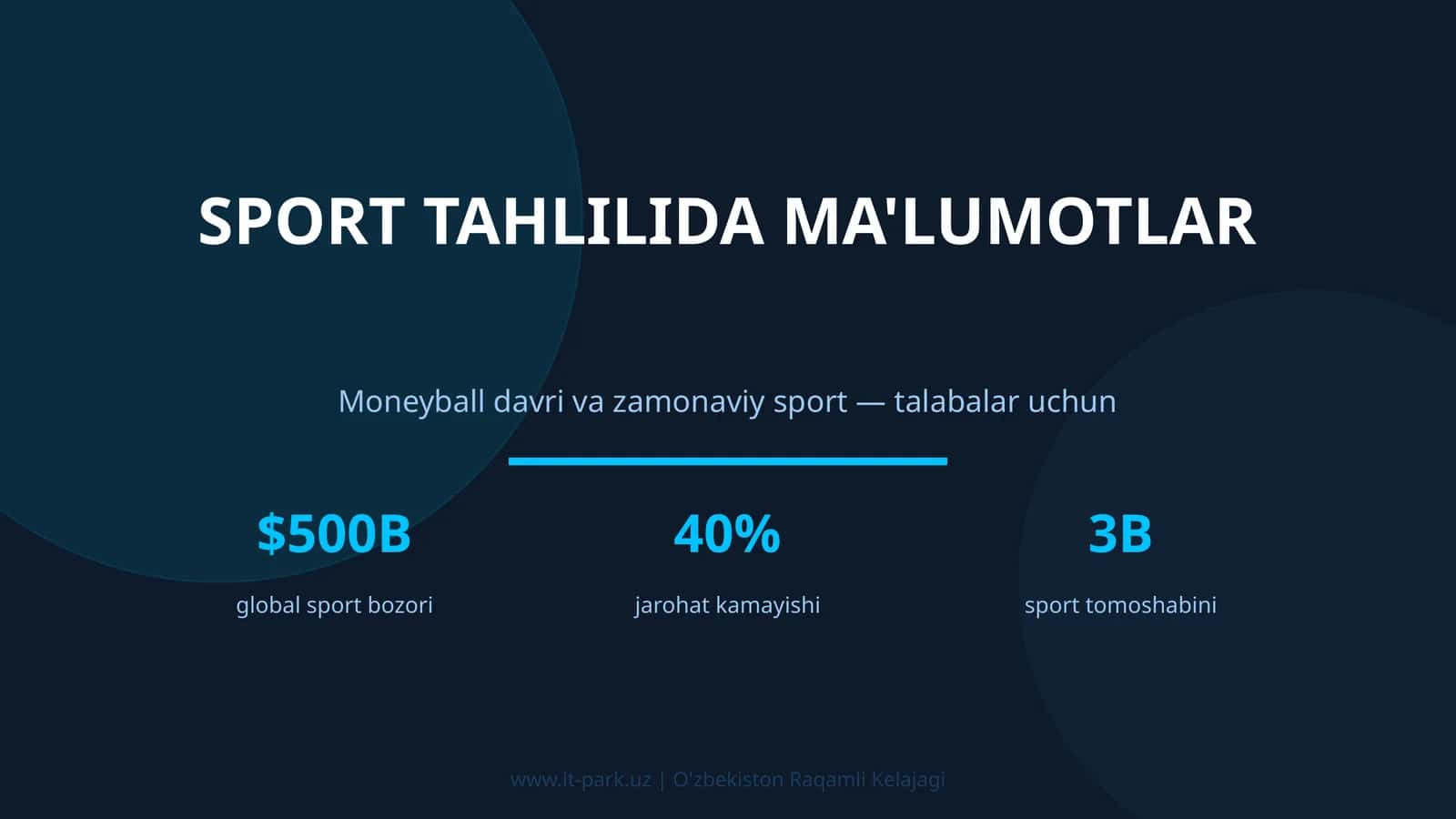 SPORT TAHLILIDA MA'LUMOTLAR 1