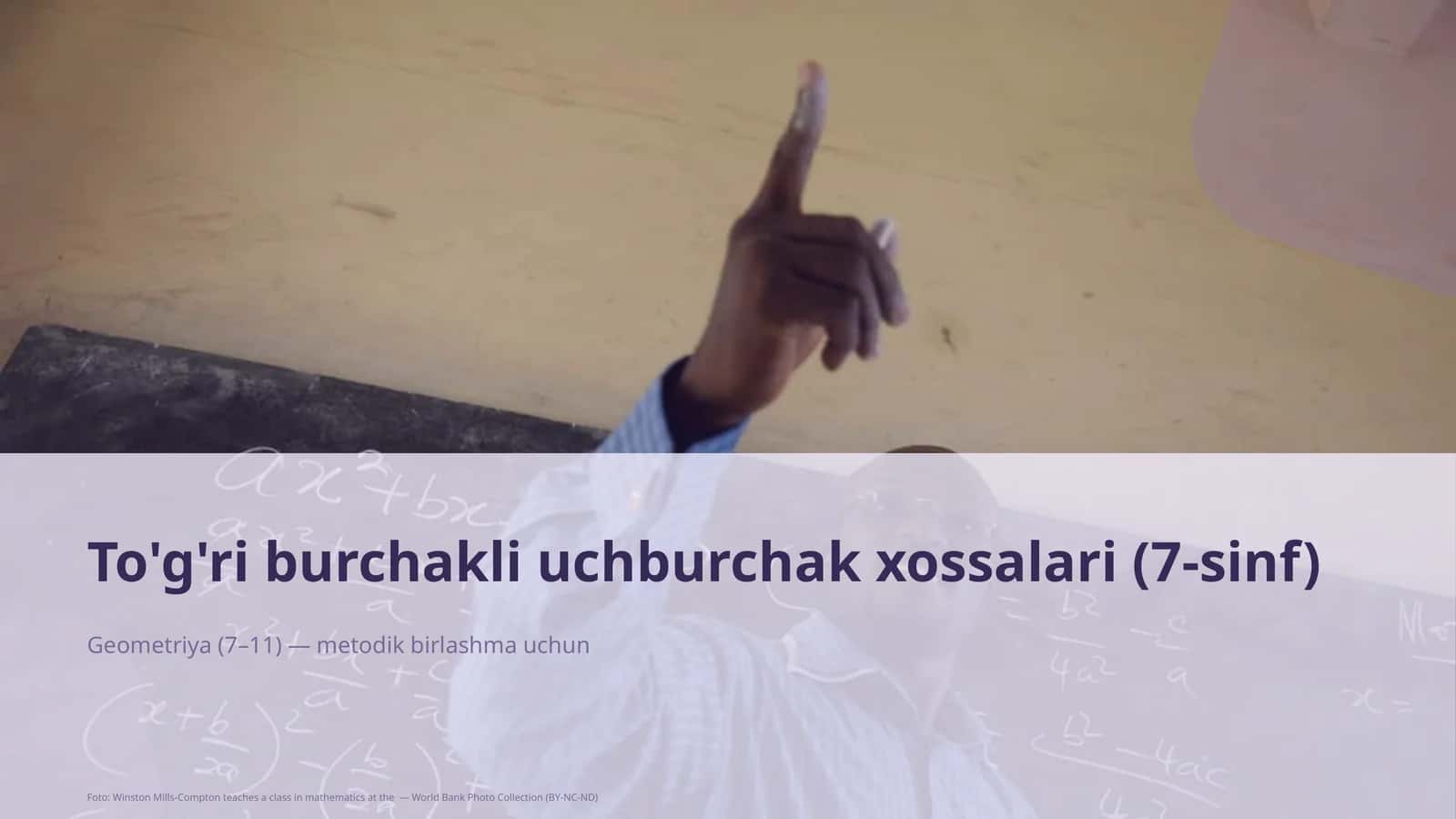 To'g'ri burchakli uchburchak xossalari (7-sinf) 1