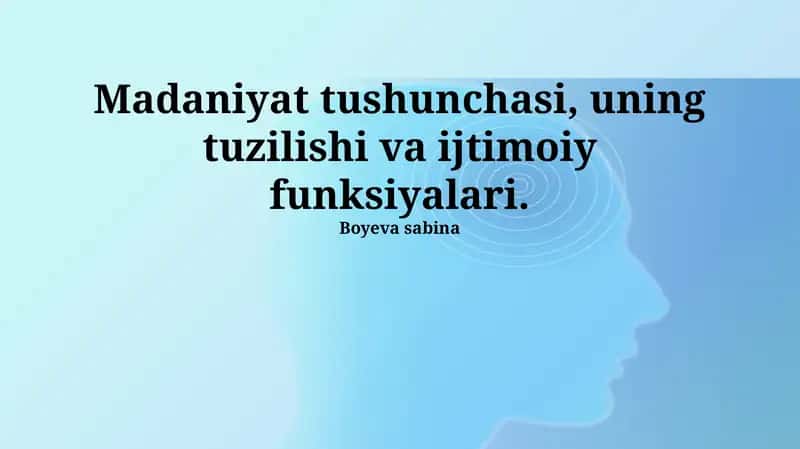 Madaniyat tuzilmasi 1