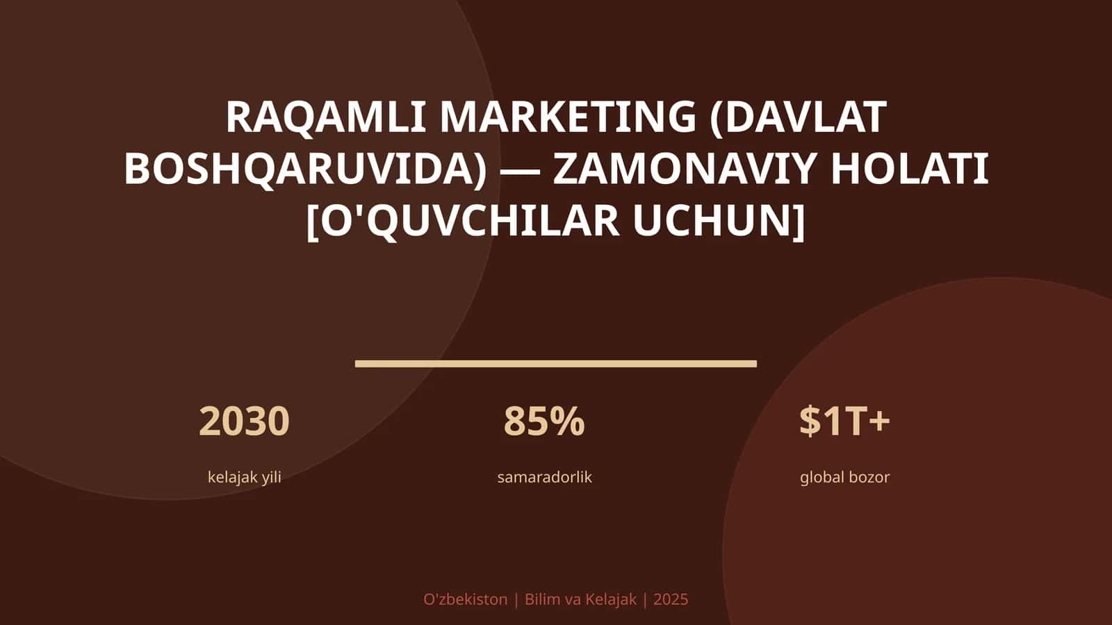 Raqamli marketing (davlat boshqaruvida) — zamonaviy holati [o'quvchilar uchun] 1