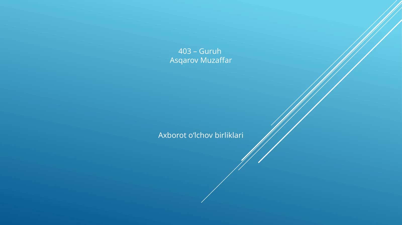 Axborot о‘lchov birliklari 1