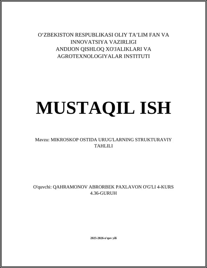 MIKROSKOP OSTIDA URUG'LARNING STRUKTURAVIY TAHLILI 1