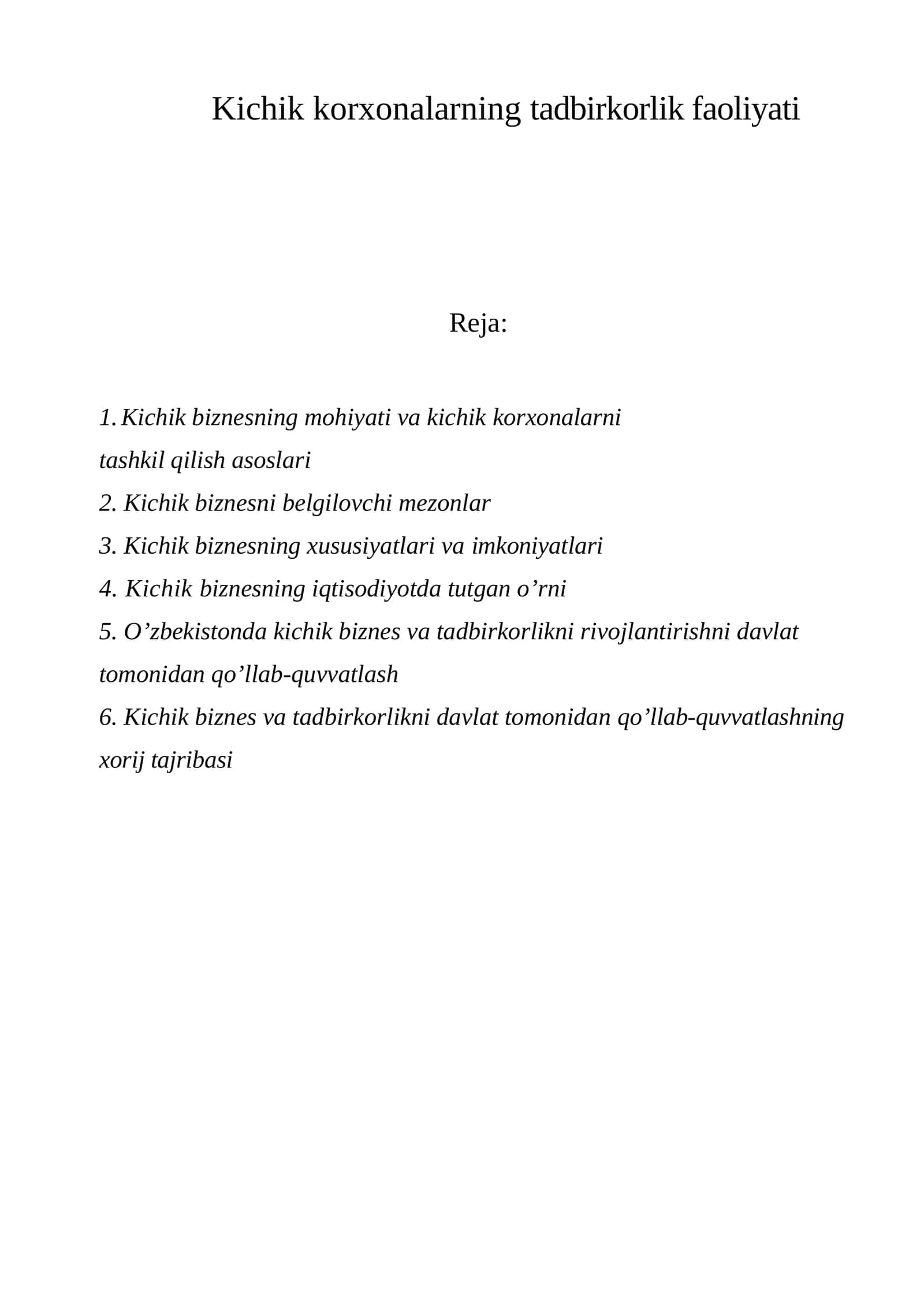 Tadbirkorlik faoliyati 1