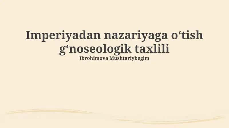 Quvvat va bilim munosabatlari 1