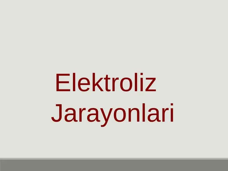 Elektroliz 1