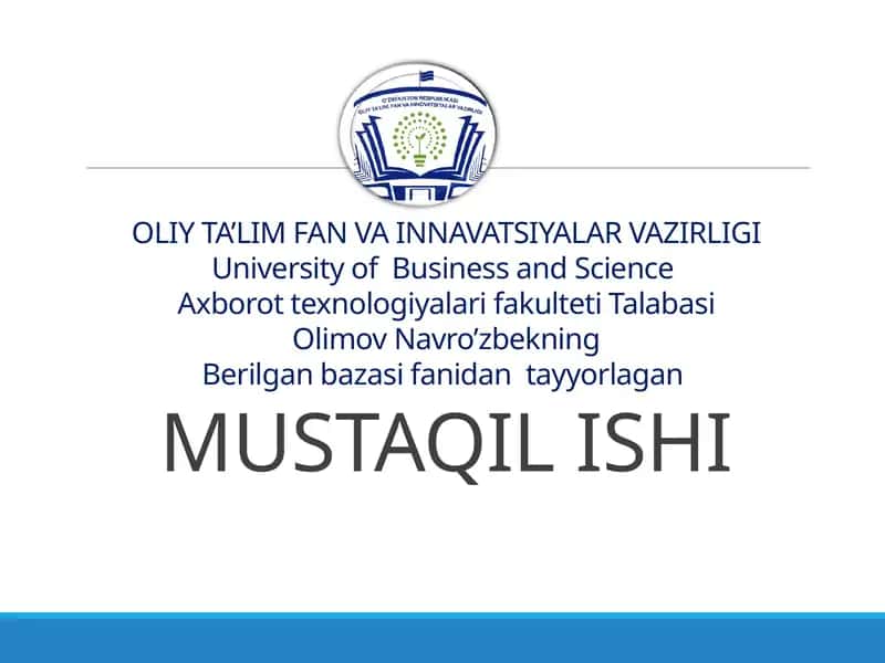 Berilgan bazasi 1