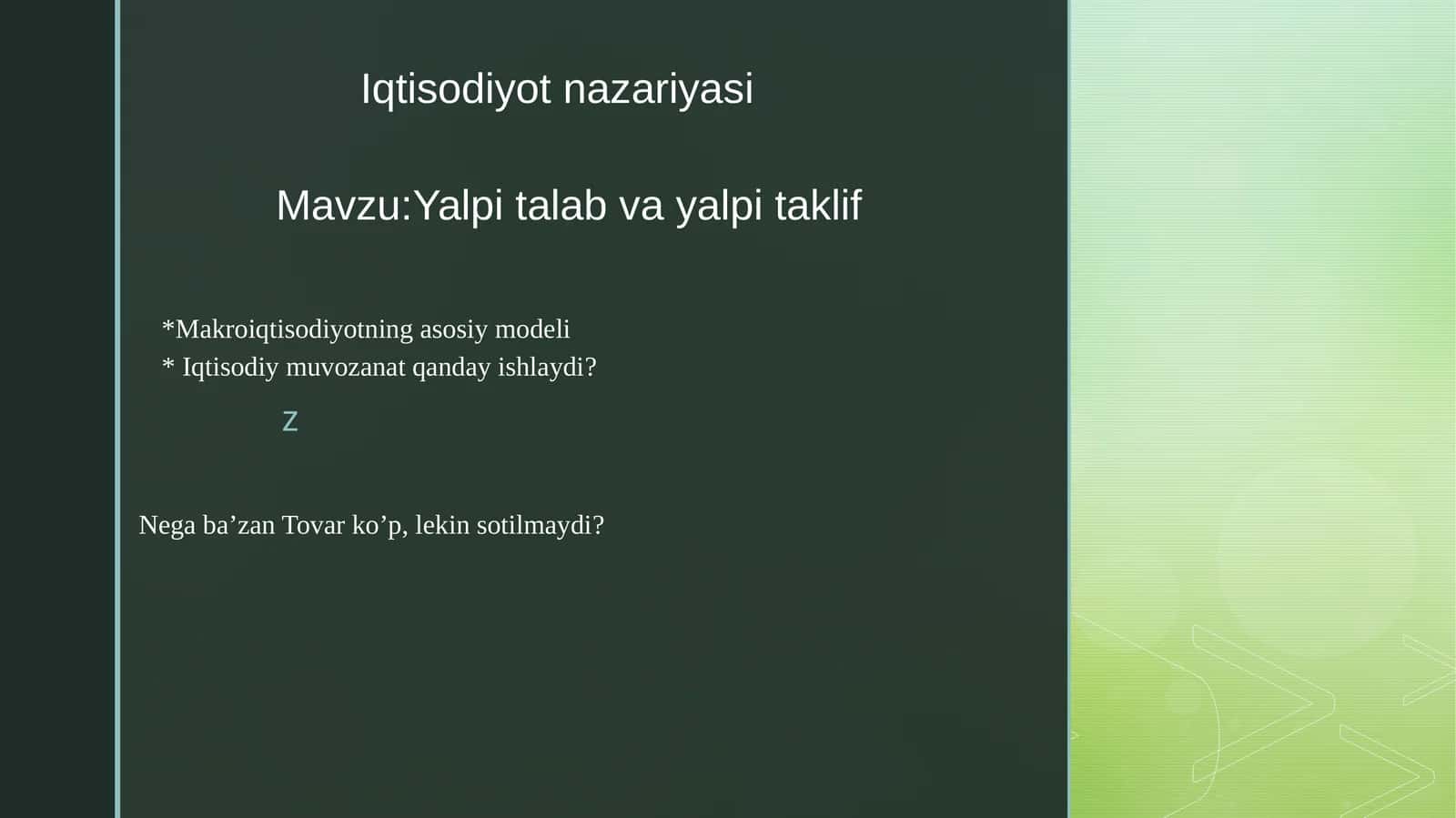 Yalpi talab va yalpi taklif 1
