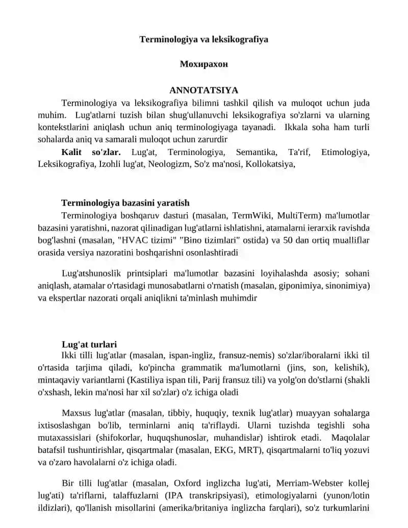 Terminologiya va leksikografiya 1