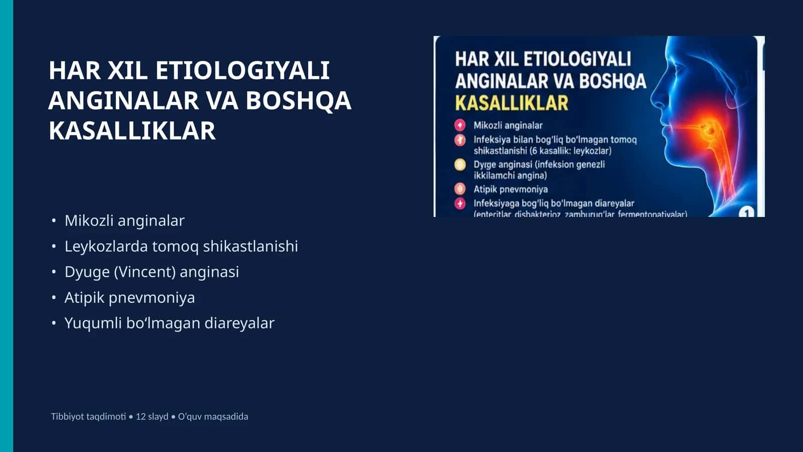 HAR XIL ETIOLOGIYALIANGINALAR VA BOSHQAKASALLIKLAR 1