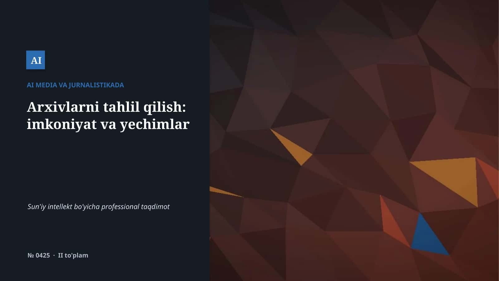 AI MEDIA VA JURNALISTIKADA 1