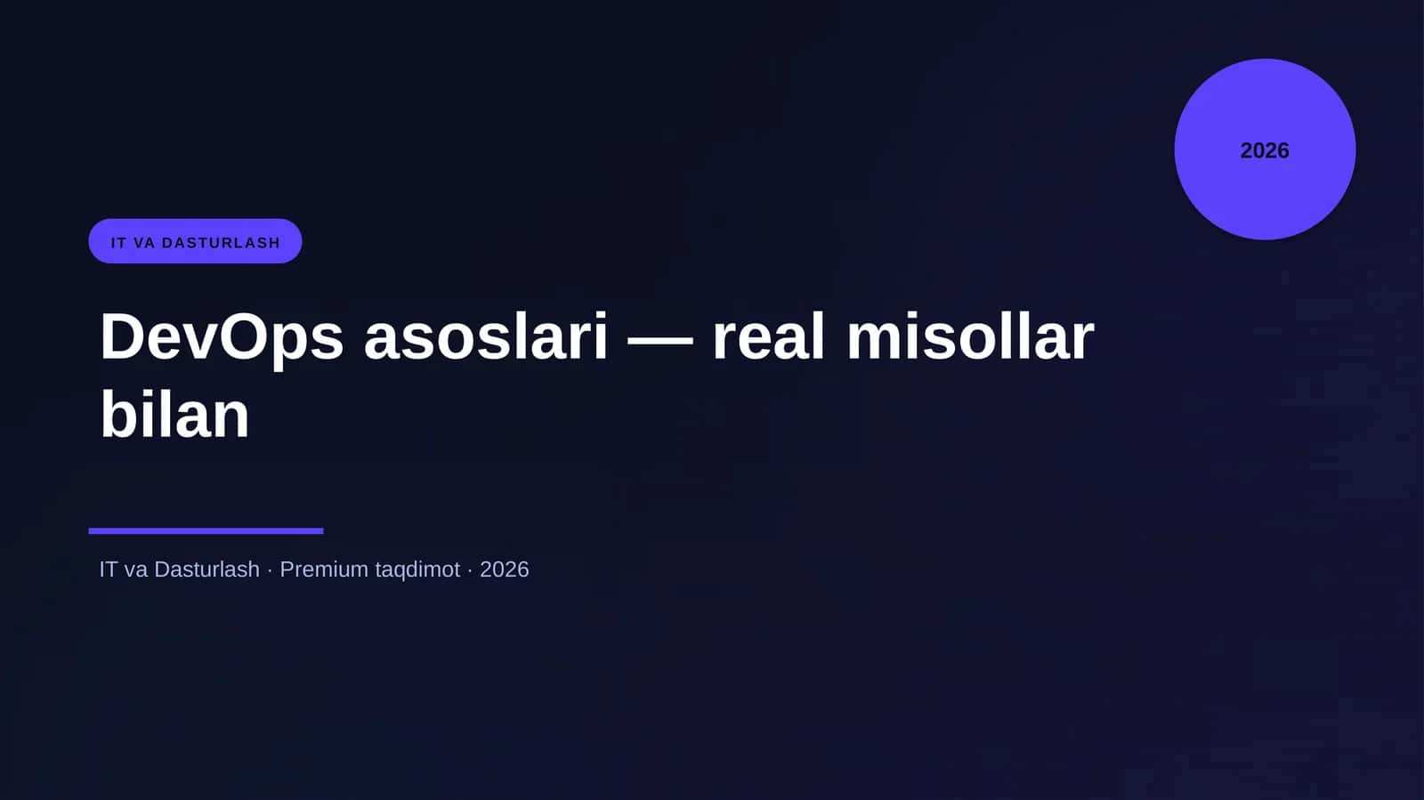 DevOps asoslari — real misollar bilan 1