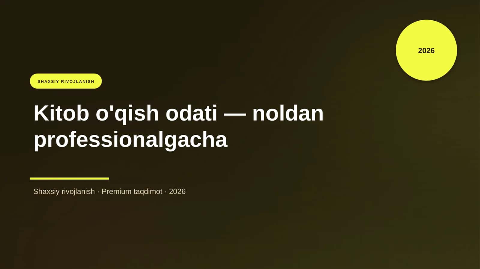 Kitob o'qish odati — noldan professionalgacha 1