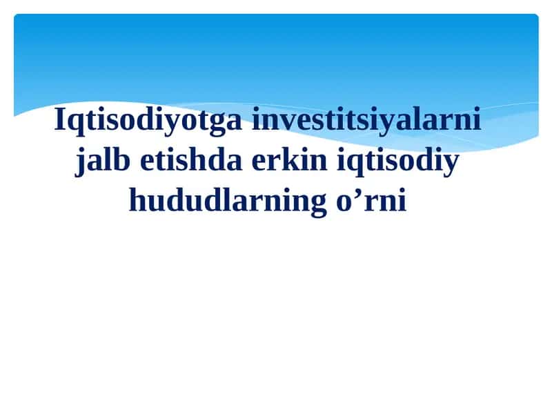 Xorijiy investitsiyalarnijalbetish 1