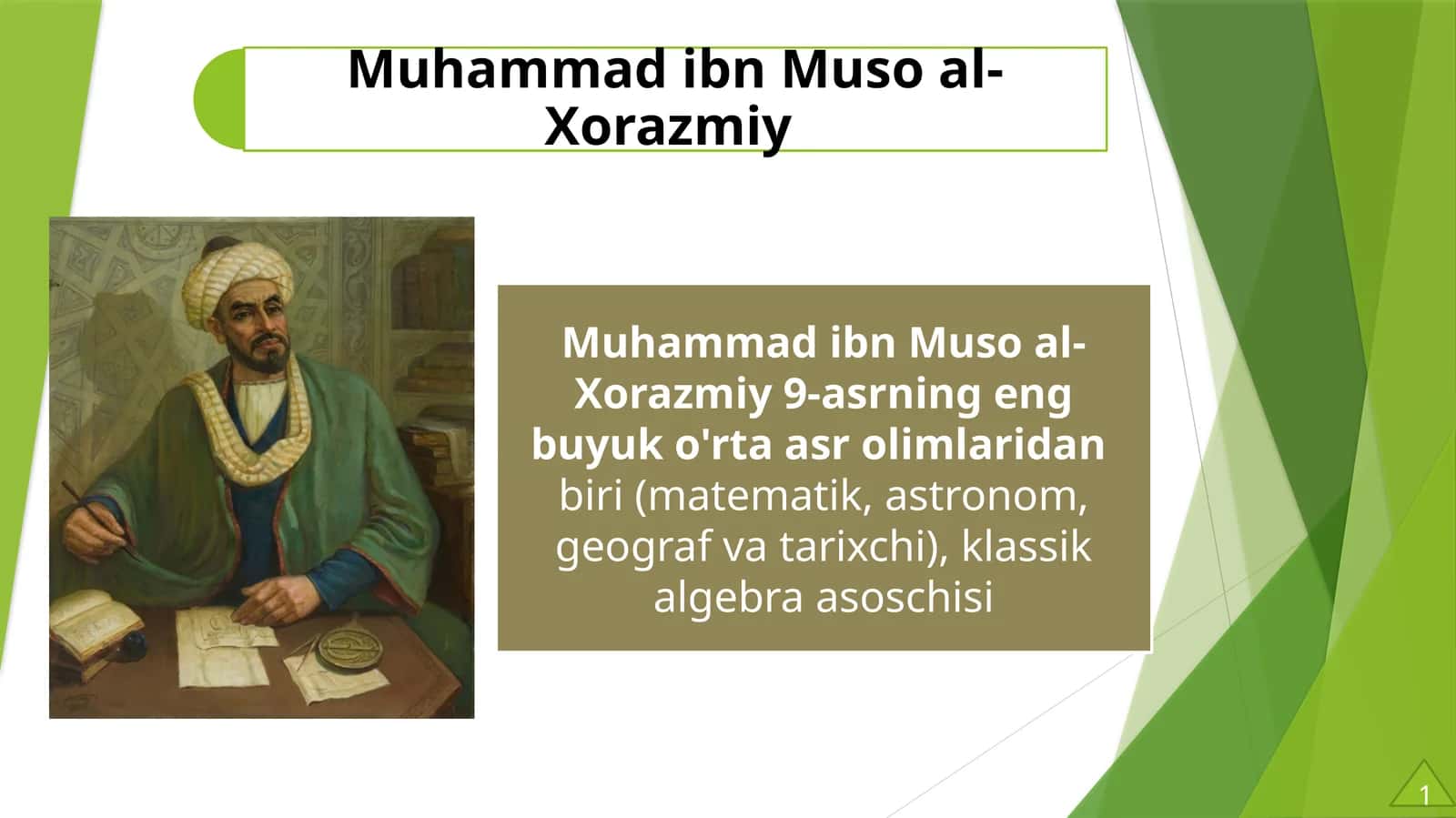 Muhammad ibn Muso al-Xorazmiy 1