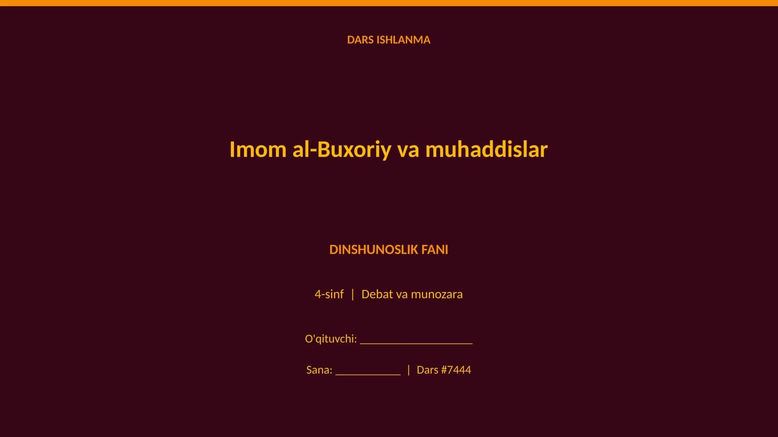 Imom al-Buxoriy va muhaddislar 1