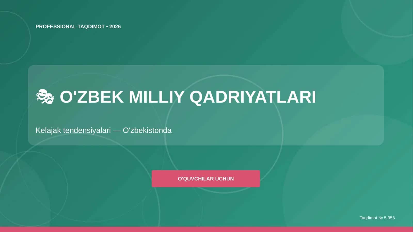 O'zbek Milliy Qadriyatlari Kelajak Tendensiyalari 1