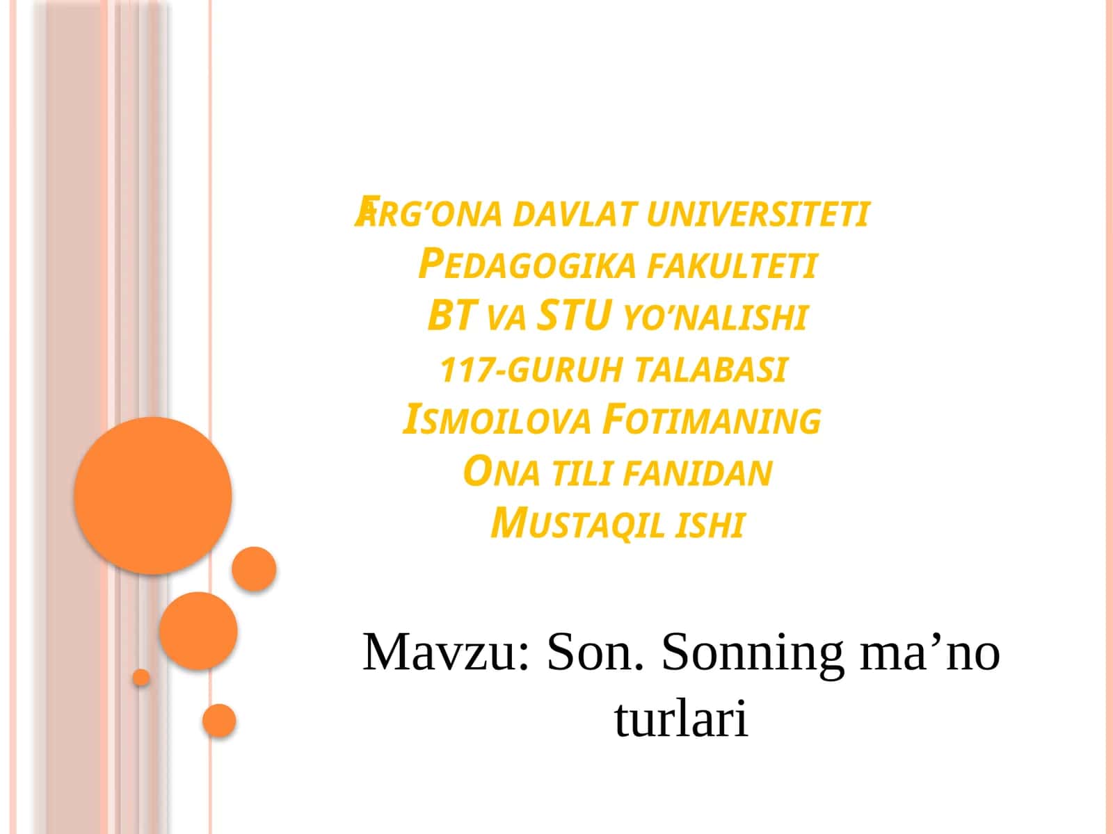 Sonning ma'nоturlari 1
