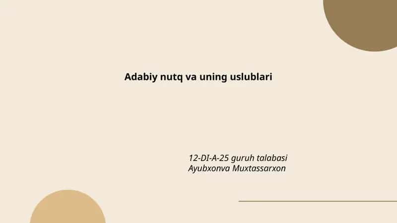 Adabiy nutq va uning uslublari 1