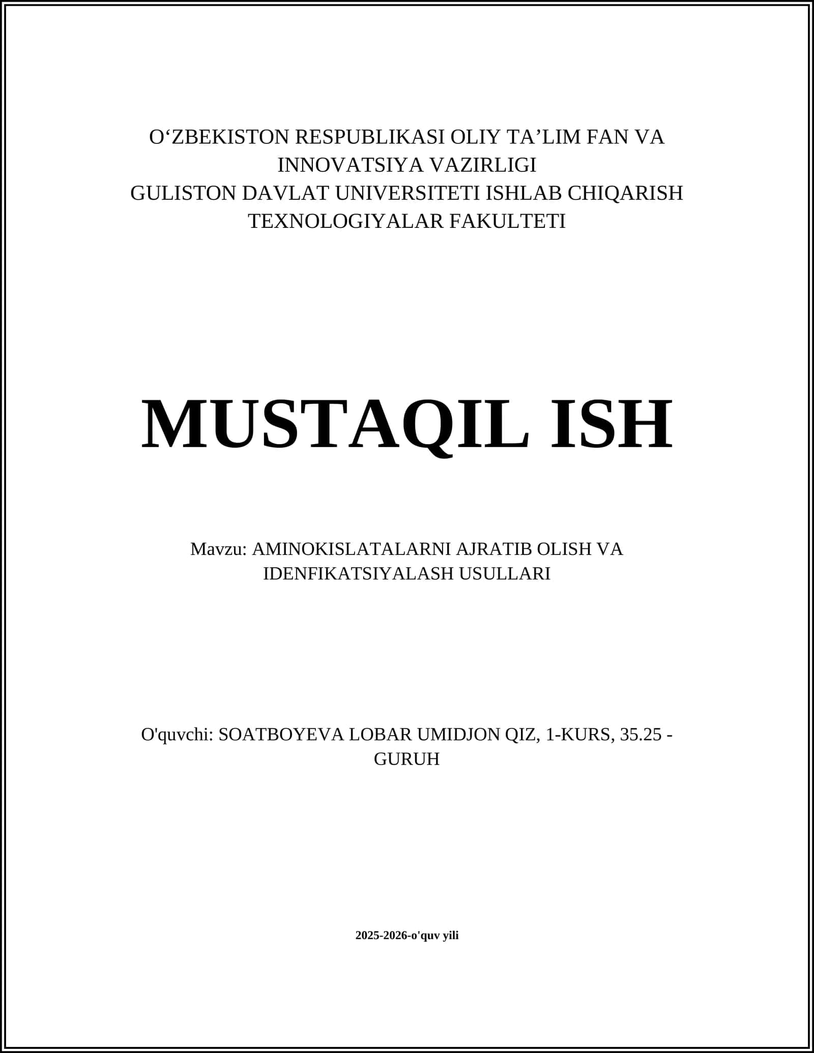 AMINOKISLATALARNI AJRATIB OLISH VA IDENFIKATSIYALASH USULLARI 1