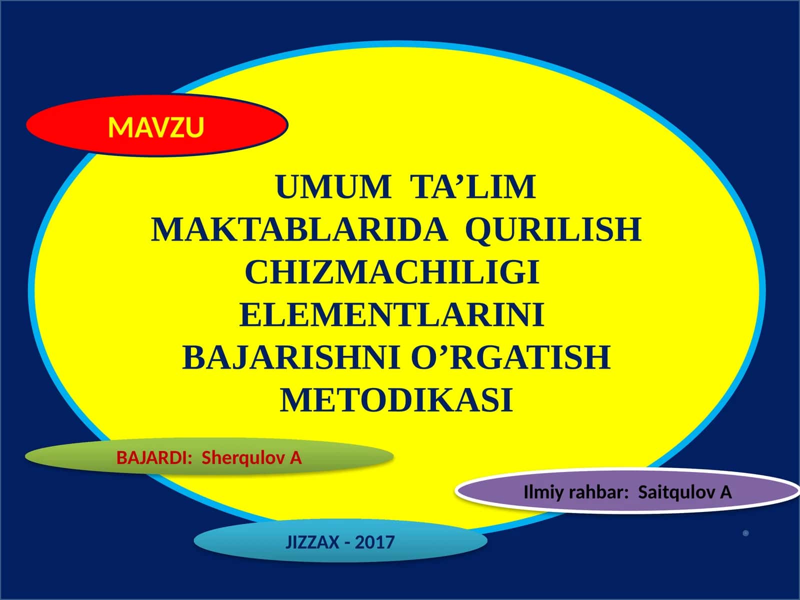 UMUM TA’LIM MAKTABLARIDA QURILISH CHIZMACHILIGI ELEMENTLARINI BAJARISHNI O’RGATISH METODIKASI 1