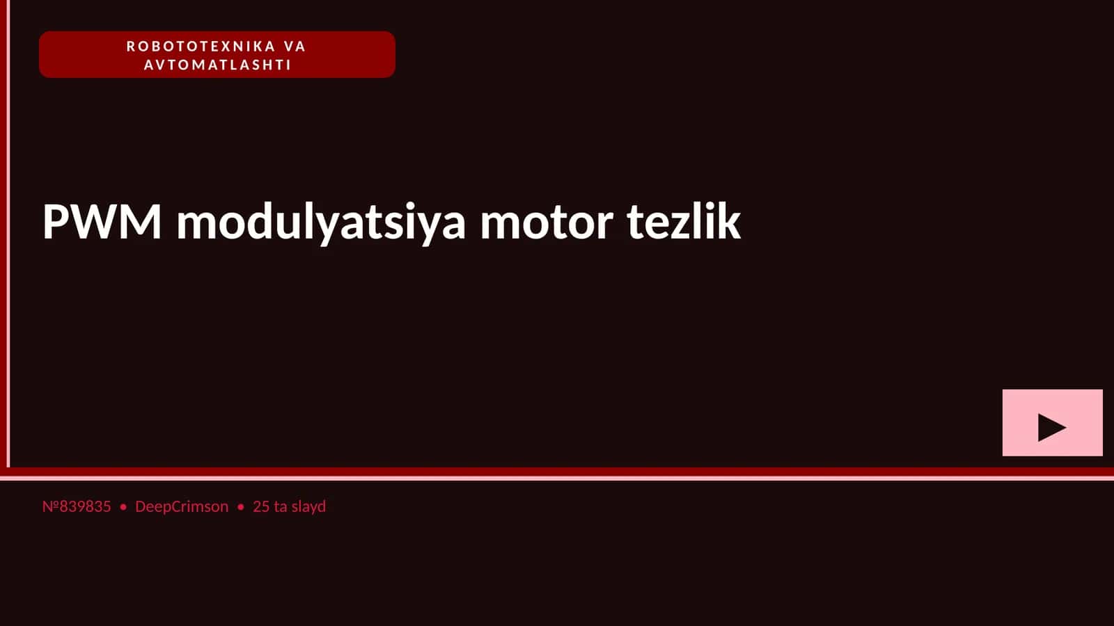 PWM modulyatsiya motor tezlik 1