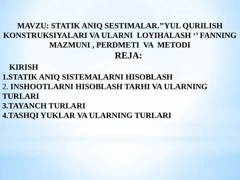 STATIK ANIQ SESTIMALAR 1